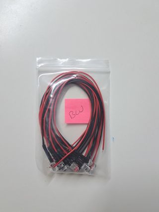 N°10 Led Blu 12V 5mm pre cablato