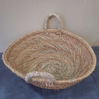 Canasto leñero de esparto
