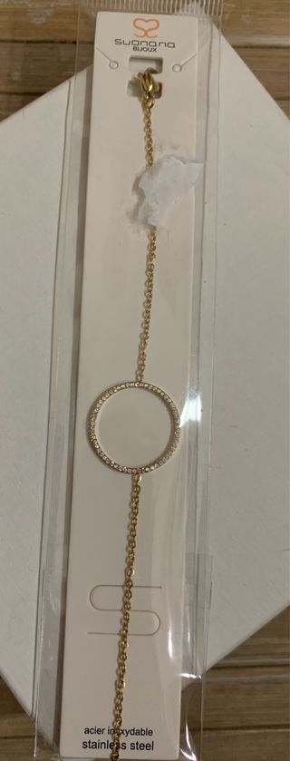 Beaccialetto nuovo in acciaio e strass