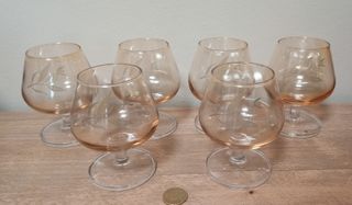 6 Copas de coñac antiguas