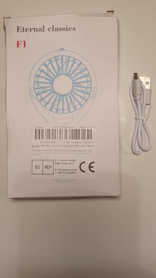 Ventilatore portatile ricaricabile 3 velocità