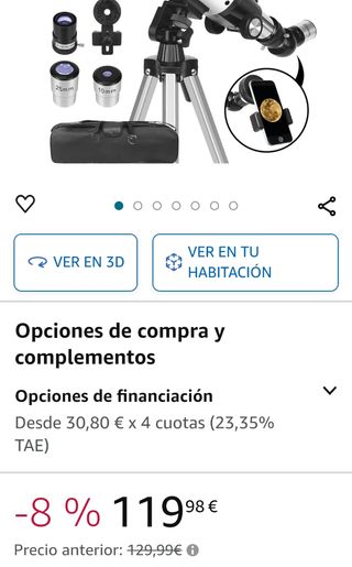 Telescopio astronómico niños y adultos