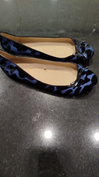  manoletinas leopardo azul zara 