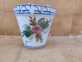 3 macetas barro ceramica flor