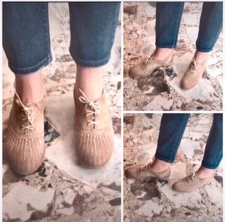 Scarpe beige allacciate