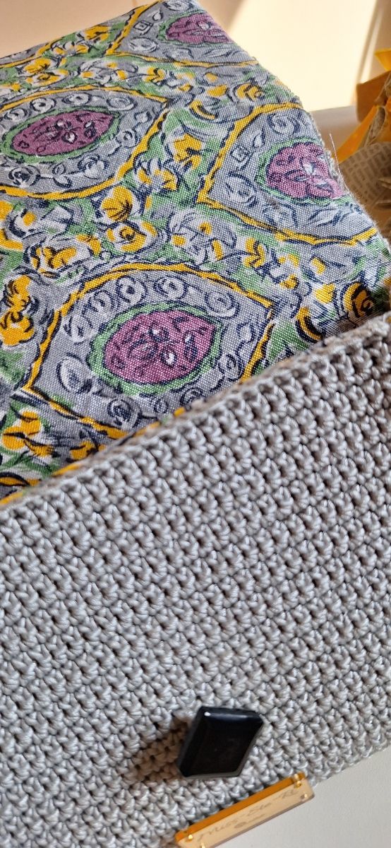 Borsa borsetta uncinetto crochet grigia