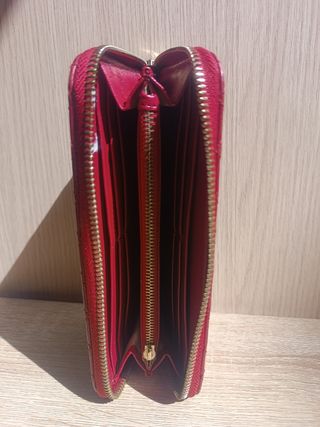 Cartera/ monedero piel rojo