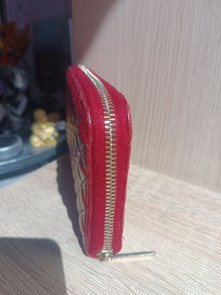 Cartera/ monedero piel rojo