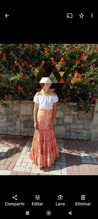 Falda flamenca gitana canastera de niña