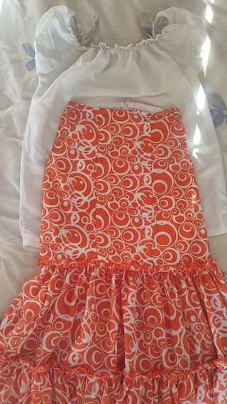 Falda flamenca gitana canastera de niña