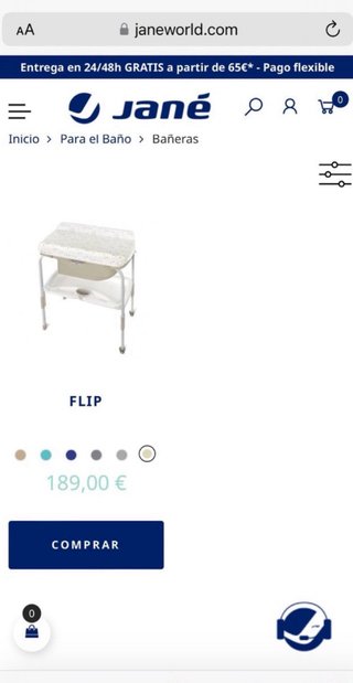 Bañera/cambiador Flip de Jane.