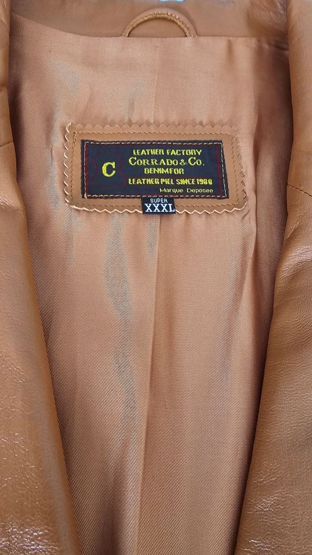 chaqueta camel piel auténtica caballero.