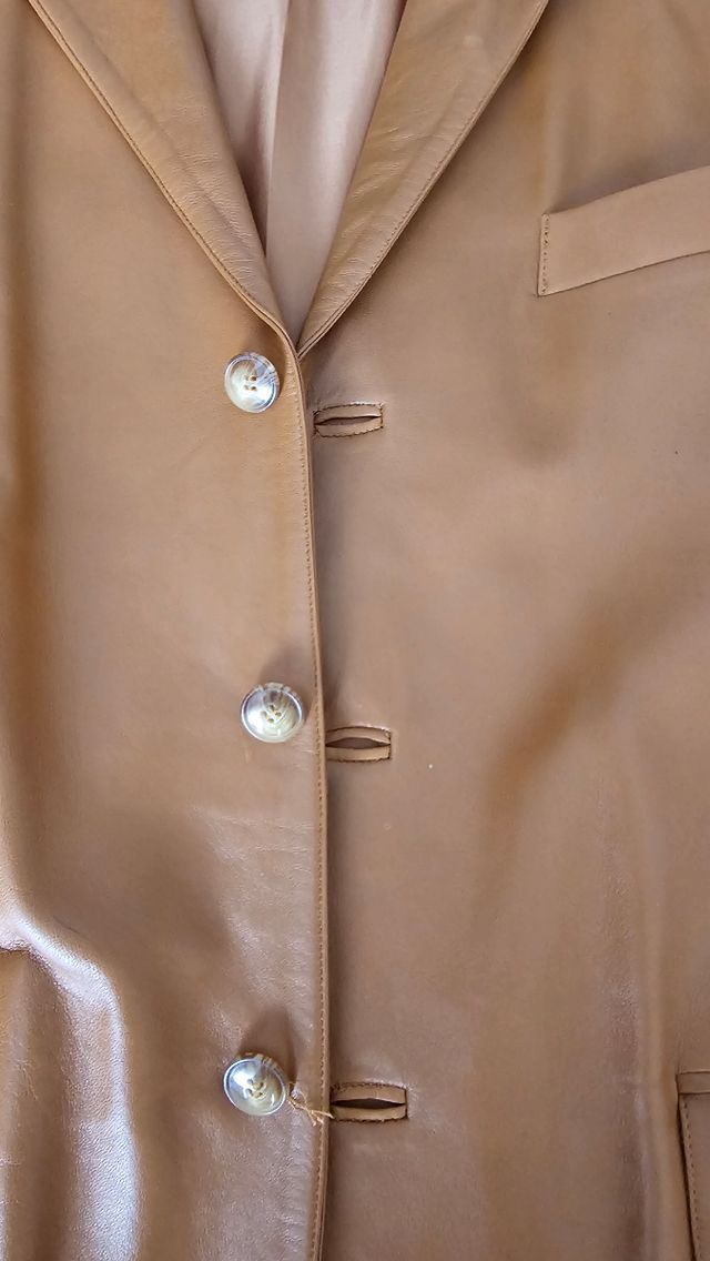 chaqueta camel piel auténtica caballero.