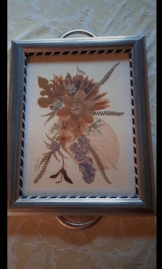 Vassoio artigianale fiori secchi pressat