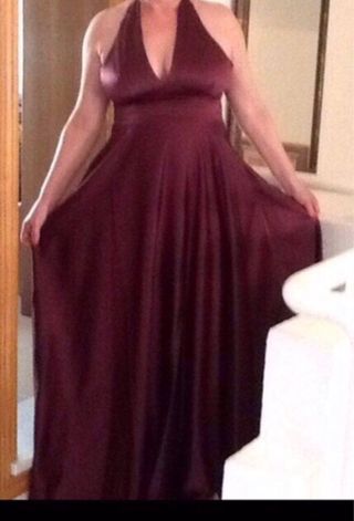vestido largo de raso M L de fiesta