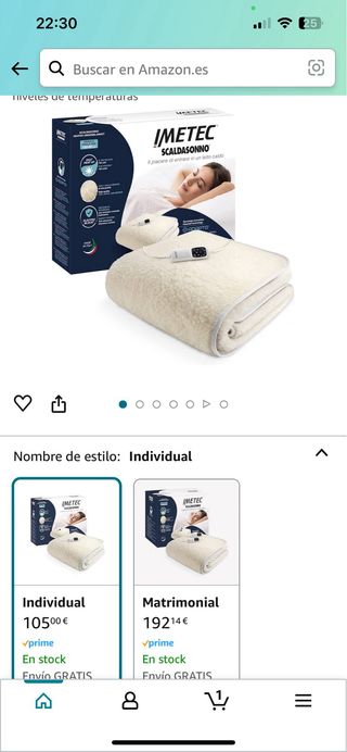 Manta electrica Imetec lana 150x80