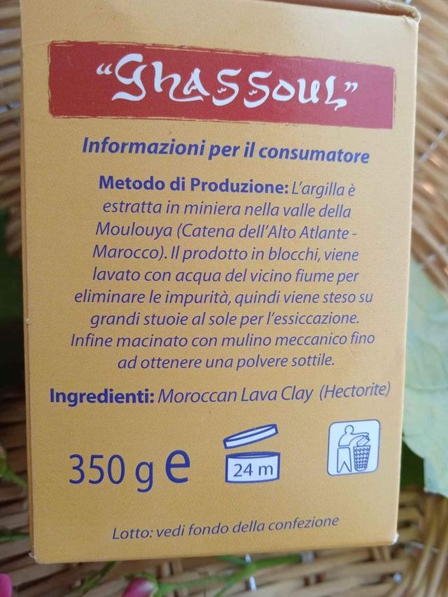 Argilla saponifera del Marocco per la detersione