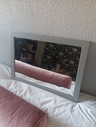 Espejo madera gris