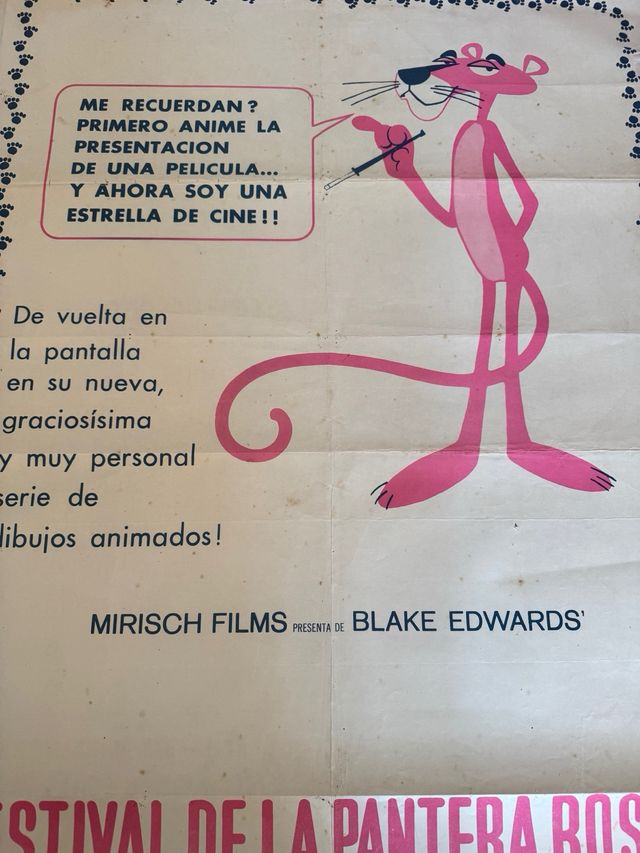 FESTIVAL PANTERA ROSA POSTER CINE ORIGINAL 