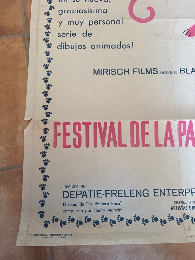 FESTIVAL PANTERA ROSA POSTER CINE ORIGINAL 