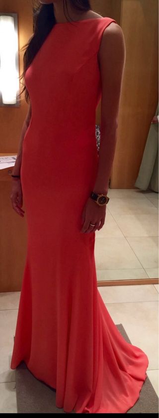 Vestido fiesta pronovias color coral