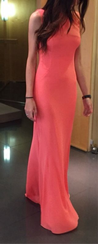 Vestido fiesta pronovias color coral