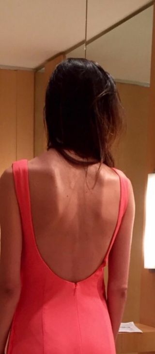 Vestido fiesta pronovias color coral