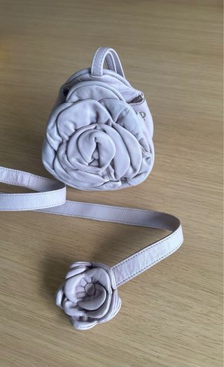 Conjunto bolso y cinturón  piel malva clarito