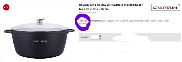 🔻➖60%🔻 Cacerola de aluminio fundido Royalty Line