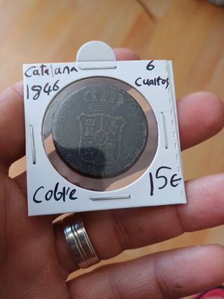 6 cuartos Moneda antigua 1846