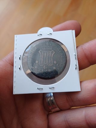 6 cuartos Moneda antigua 1846