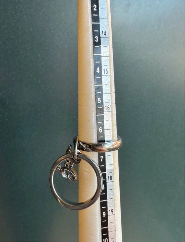 Anello doppio in acciaio con ciondolo D&G