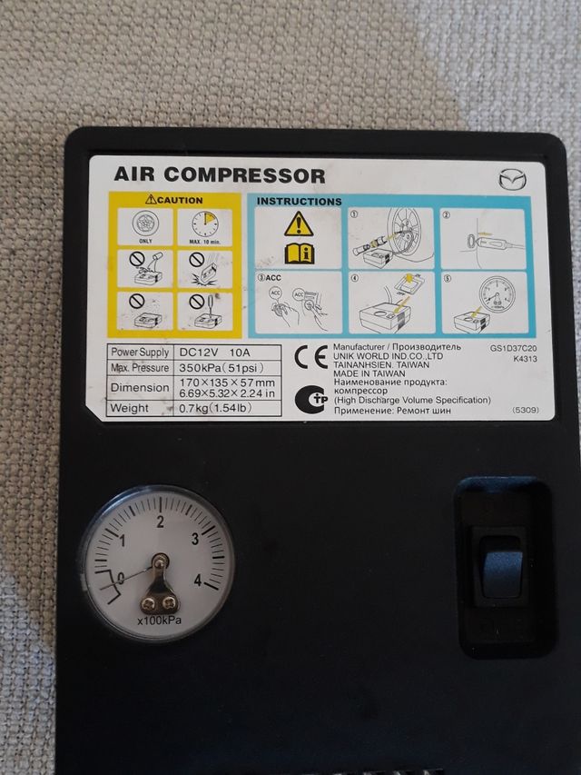 Compresor aire para ruedas