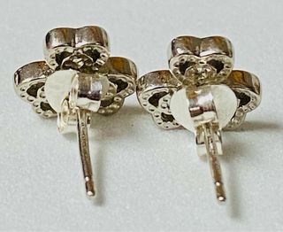 Pendientes de trebol con circonitas plata ley 925