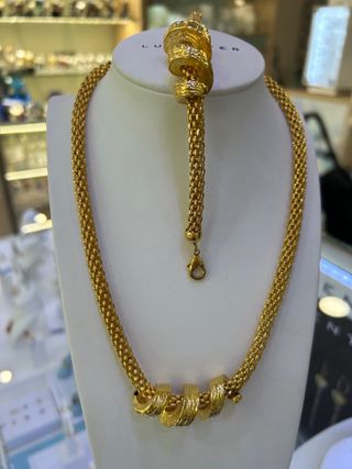Gargantilla bañado oro 18 k con pulsera