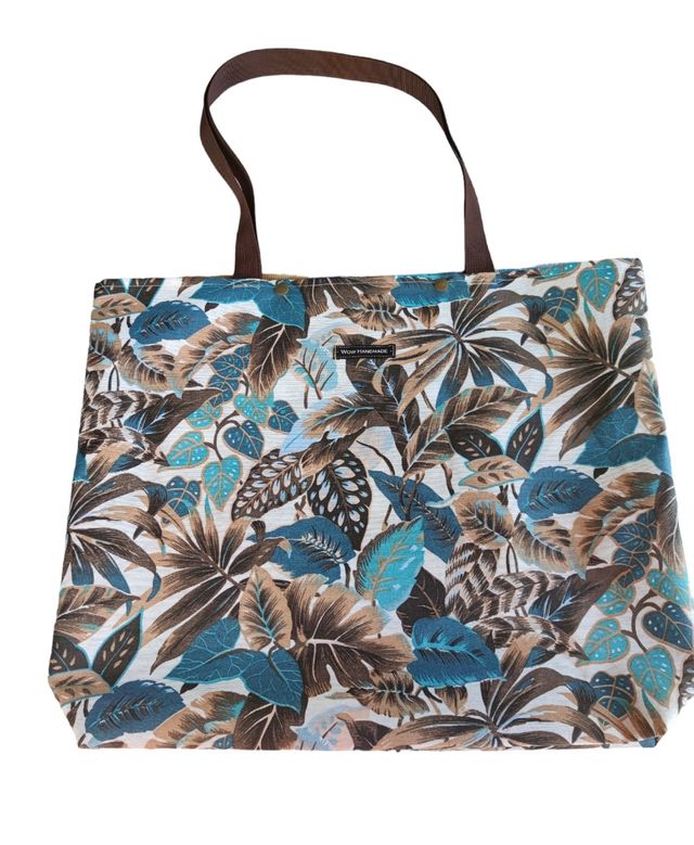 Maxi borsa blu tropicale impermeabile da spiaggia/piscina