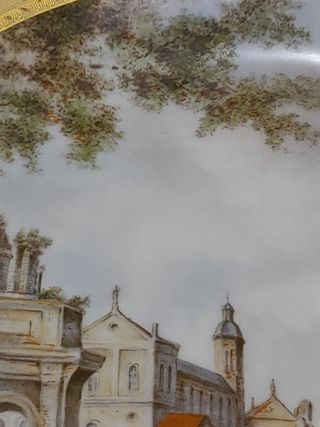 PIATTO DA PARETE PORCELLANA E ORO VINTAGE KAISER