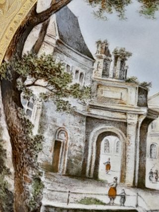 PIATTO DA PARETE PORCELLANA E ORO VINTAGE KAISER