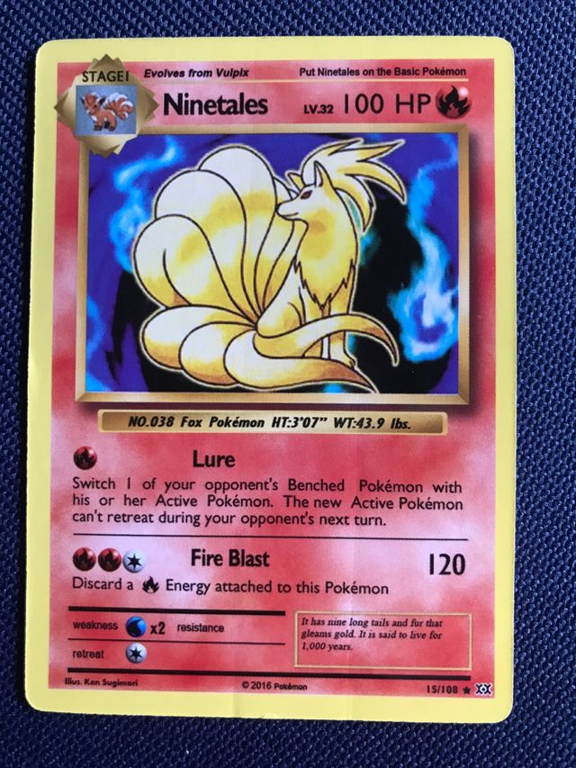 Carta Pokemon NINETALES 2016 100 PS