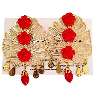 Pendientes de Flamenca rojos