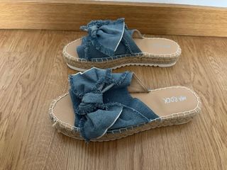 Sandalias Azules Tela