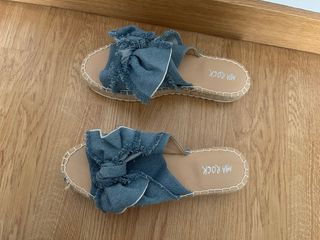 Sandalias Azules Tela