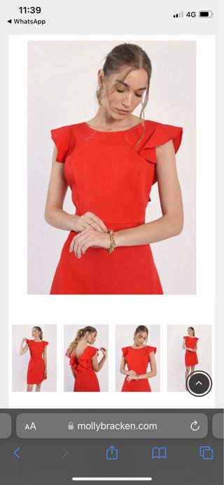 Vestido rojo fiesta Molly Bracken T-XS