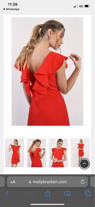 Vestido rojo fiesta Molly Bracken T-XS