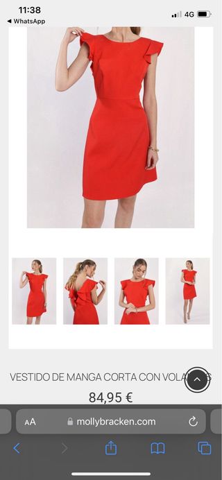 Vestido rojo fiesta Molly Bracken T-XS