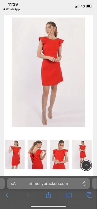 Vestido rojo fiesta Molly Bracken T-XS