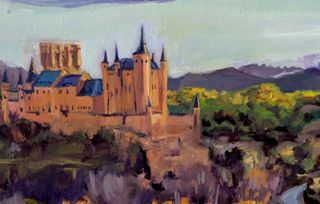 Cuadro Pintura al oleo, Panoramica Segovia