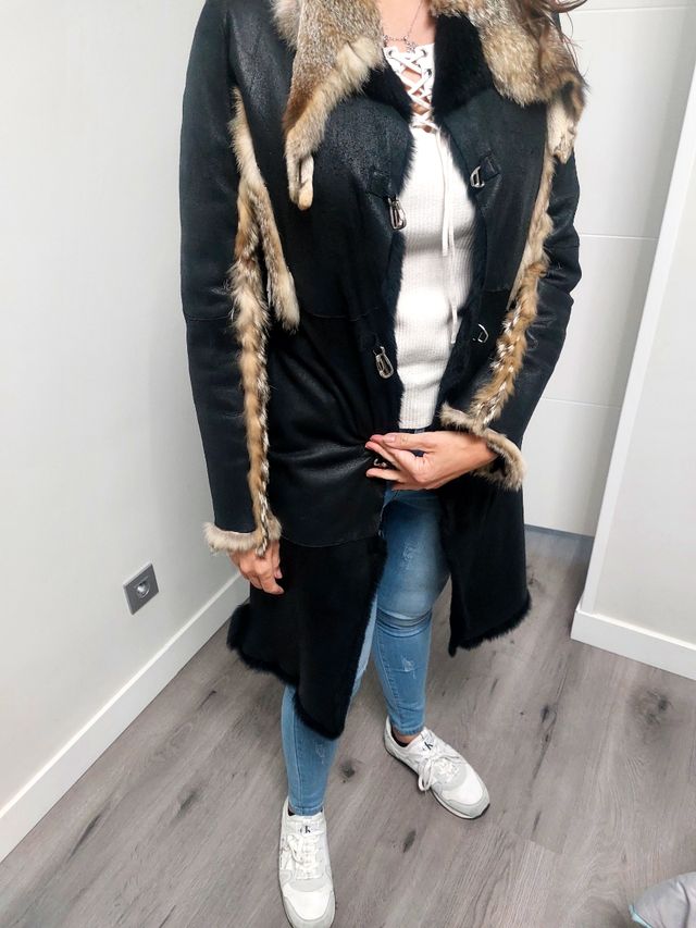 Abrigo de piel y conejo