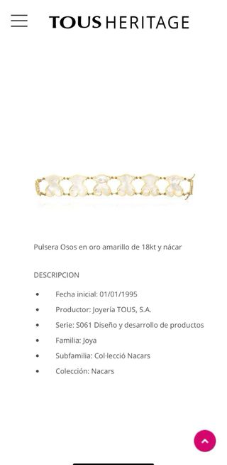 Pulsera Tous ORO y nacar grande(descatalogado) 
