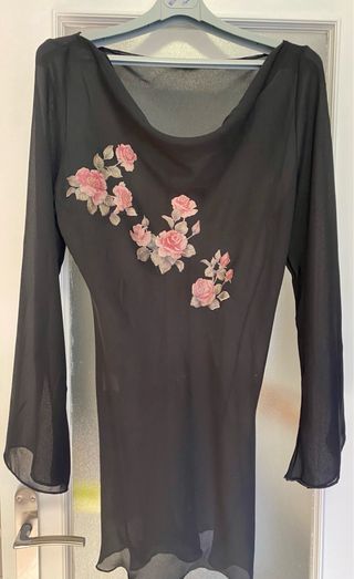 Bluson negro con flores